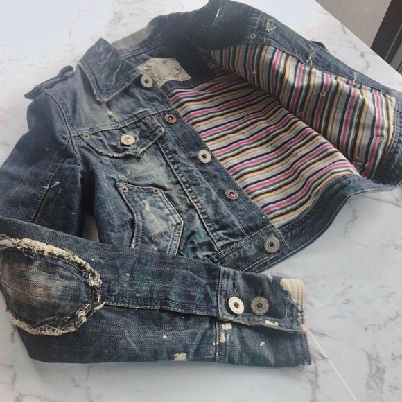 Gorgeous vintage denim mini crop jacket - size6(XS) - Picture 3 of 4